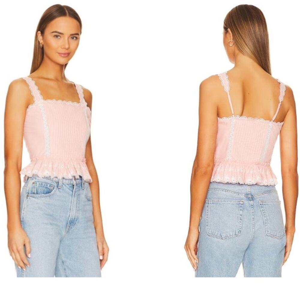 LoveShackFancy Skipper Bustier - Bubble Bath Pink